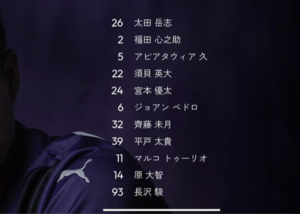 不死鳥vs鹿島首發：圖裡奧、佩德羅先發，鈴木優磨在列