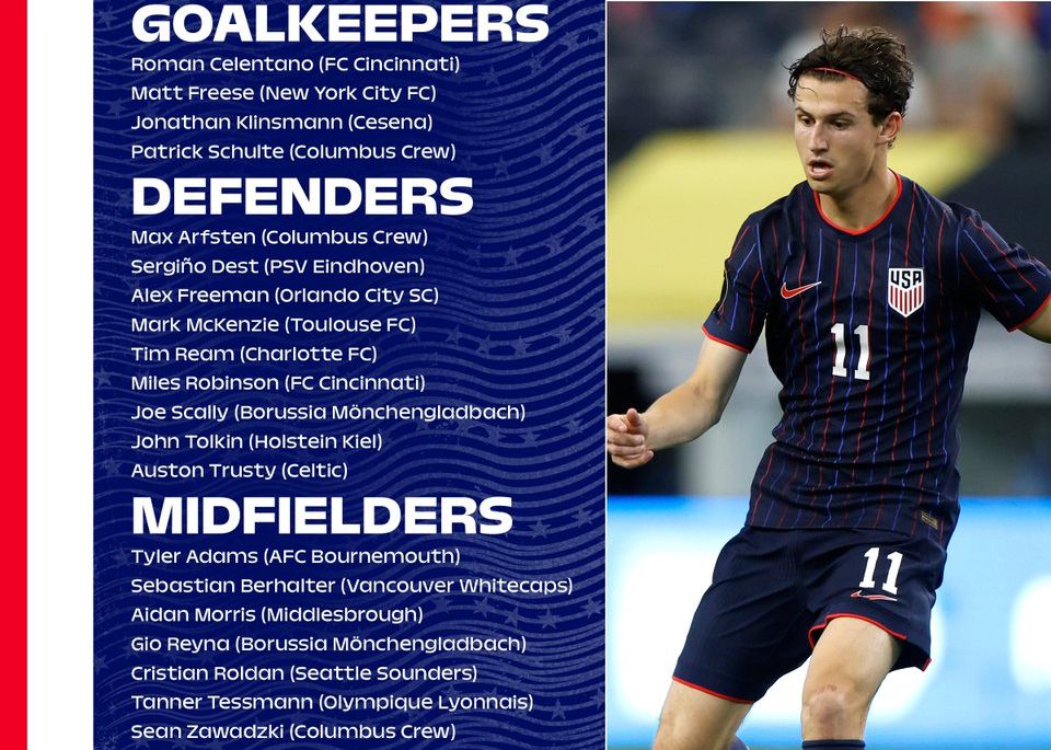 美國國家隊11月名單：普立西奇、小維阿缺席，德斯特在列