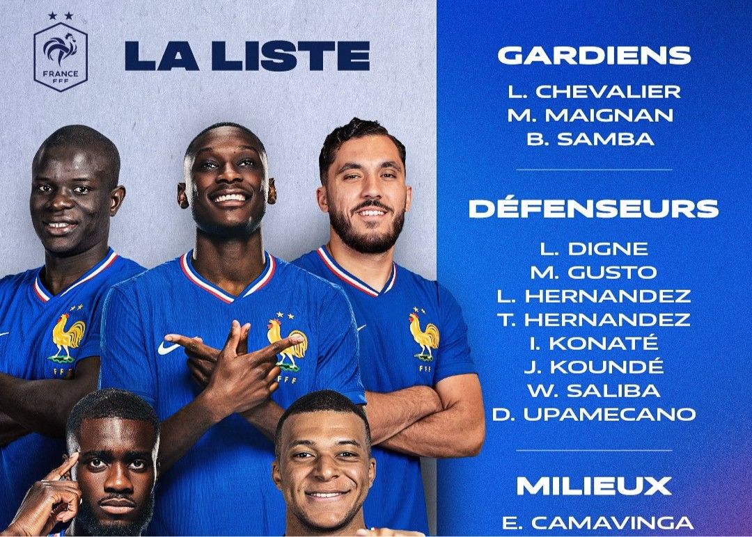 法國11月世歐預大名單：姆巴佩領銜，登貝萊、楚阿梅尼傷缺